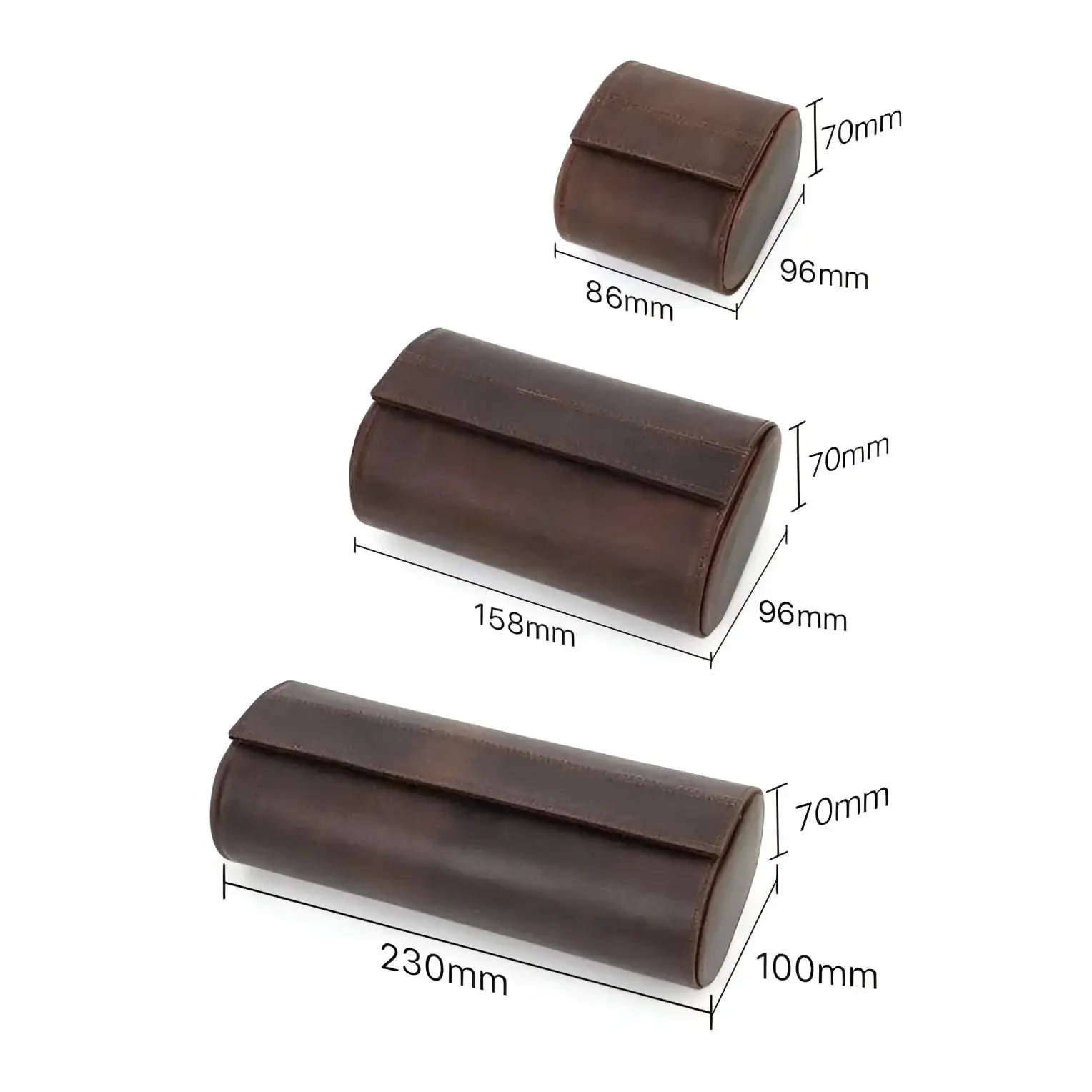 Étui Montre Cuir Vache Marron Solo