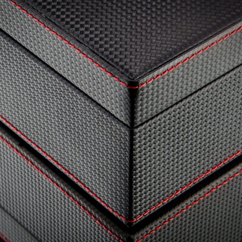 Boîte Montre Bois Carbone Noir 10 Slots