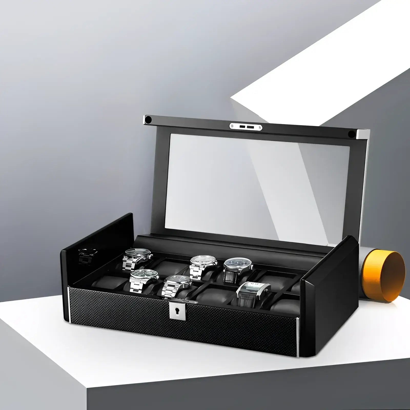Boîte Montre Bois Obsidienne 12 Emplacements