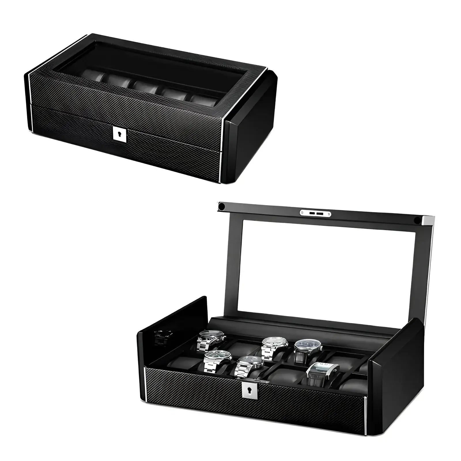 Boîte Montre Bois Obsidienne 12 Emplacements