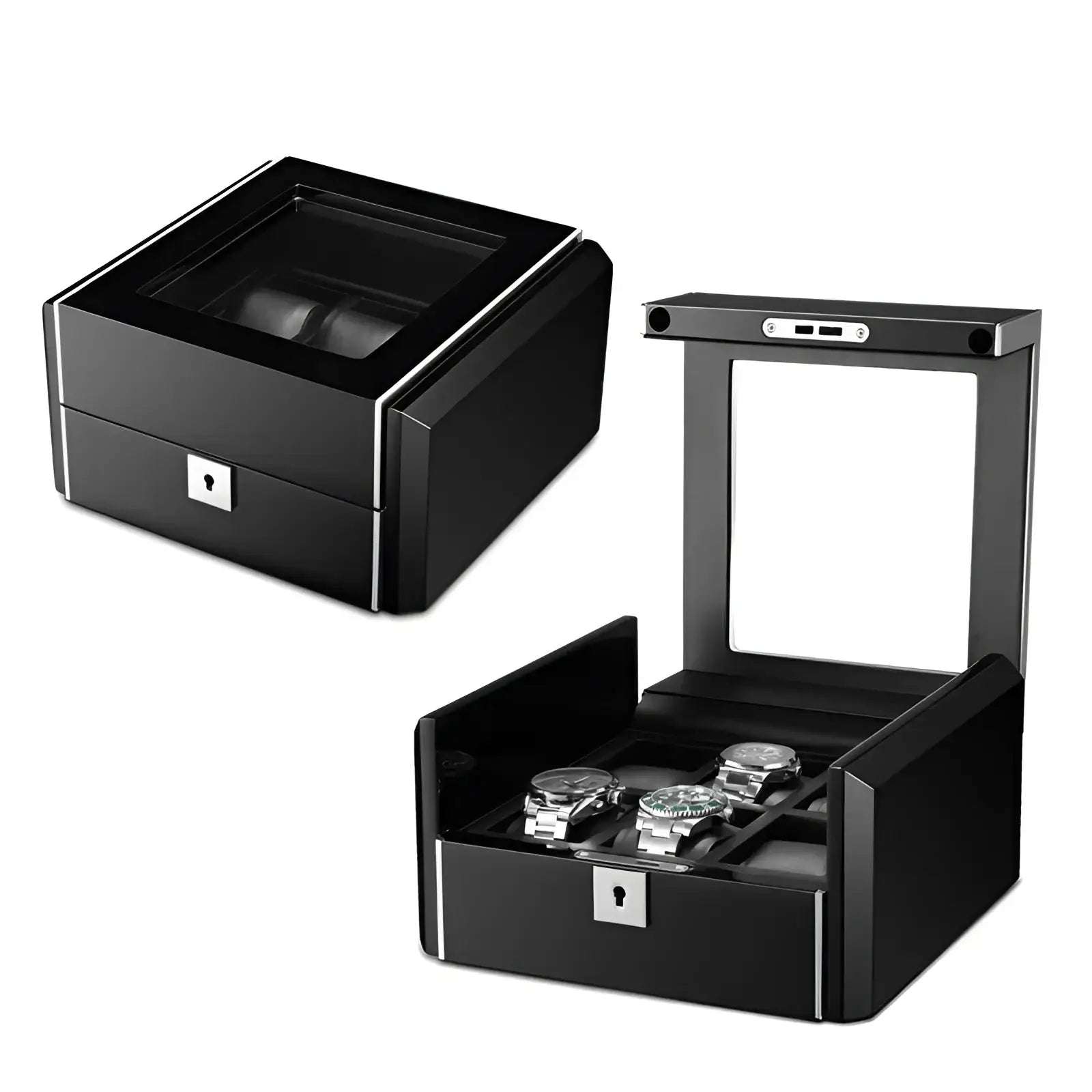 Boîte Montre Bois Obsidienne 6 Emplacements