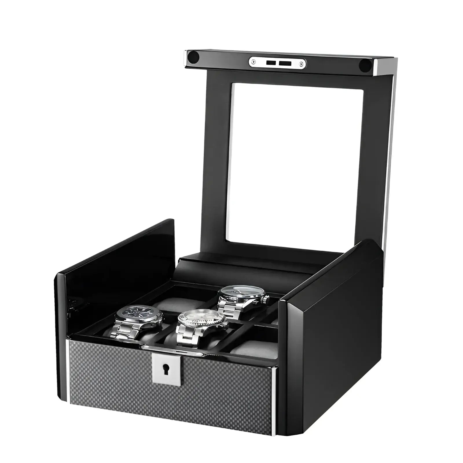 Boîte Montre Bois Obsidienne 6 Emplacements