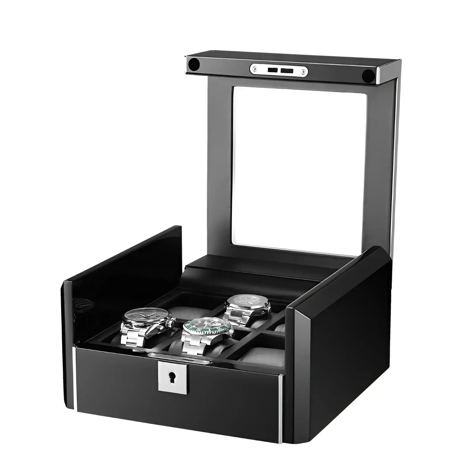 Boîte Montre Bois Obsidienne 6 Emplacements