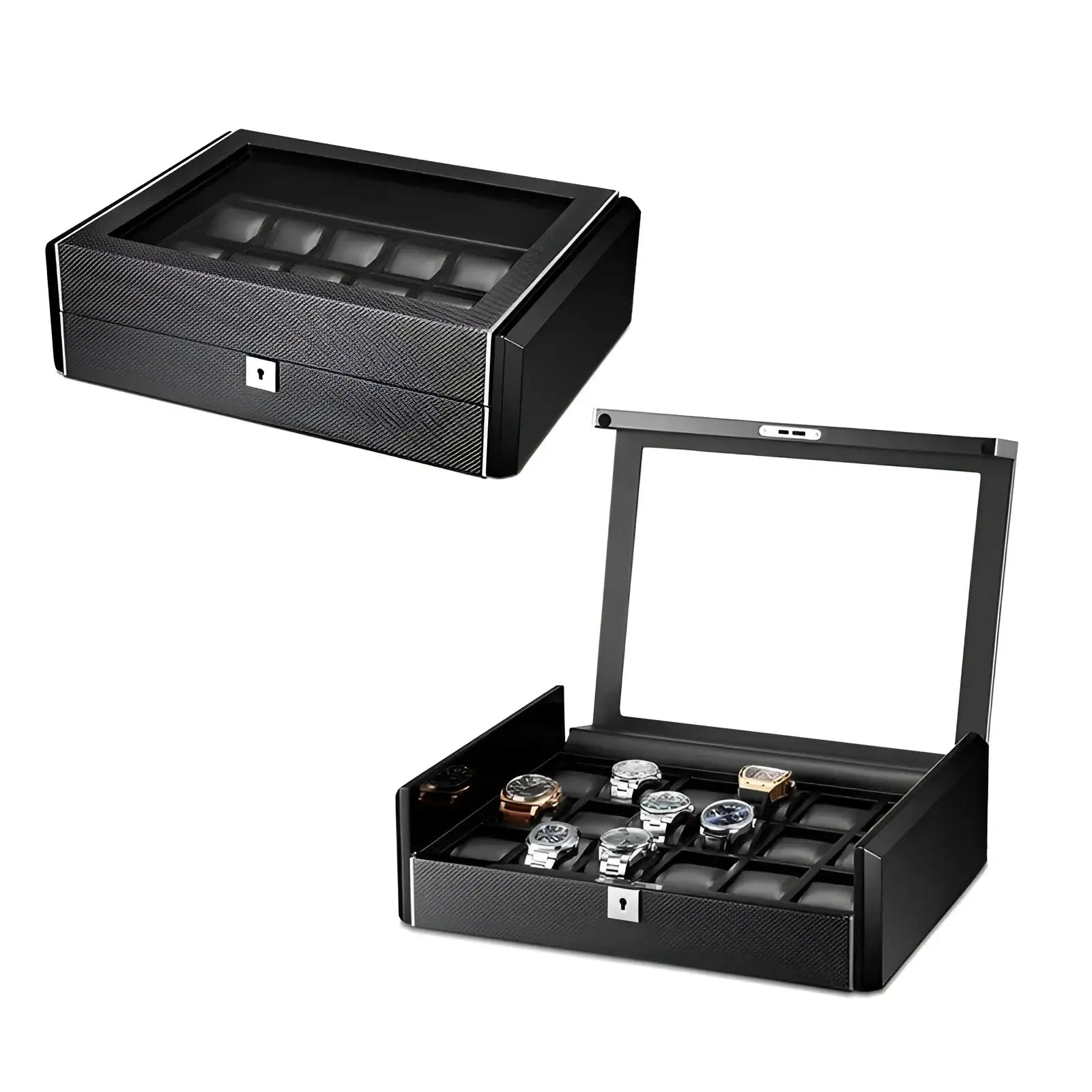 Boîte Montre Bois Obsidienne XL 18 Places