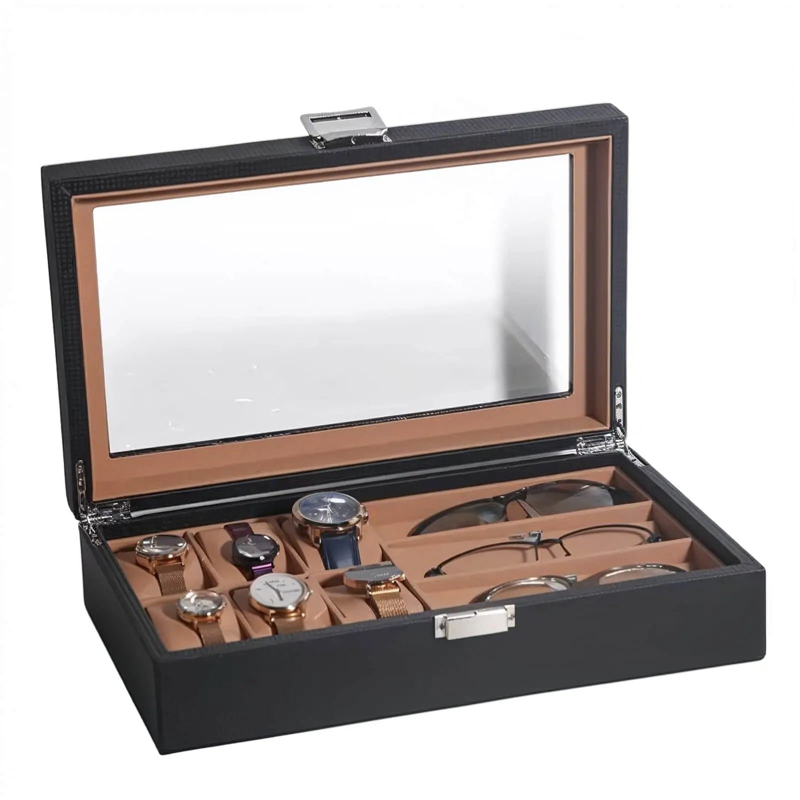 Boîte Montre Cuir OptiWatch 6 Places Lunettes