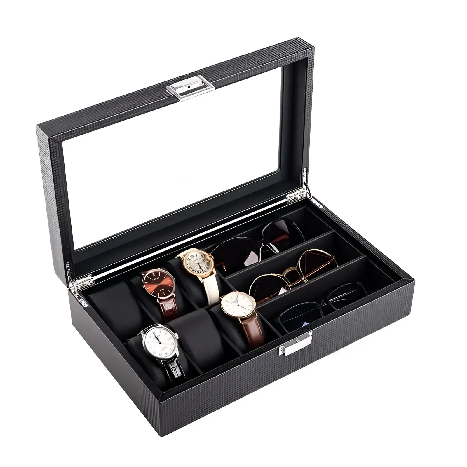 Boîte Montre Cuir OptiWatch 6 Places Lunettes