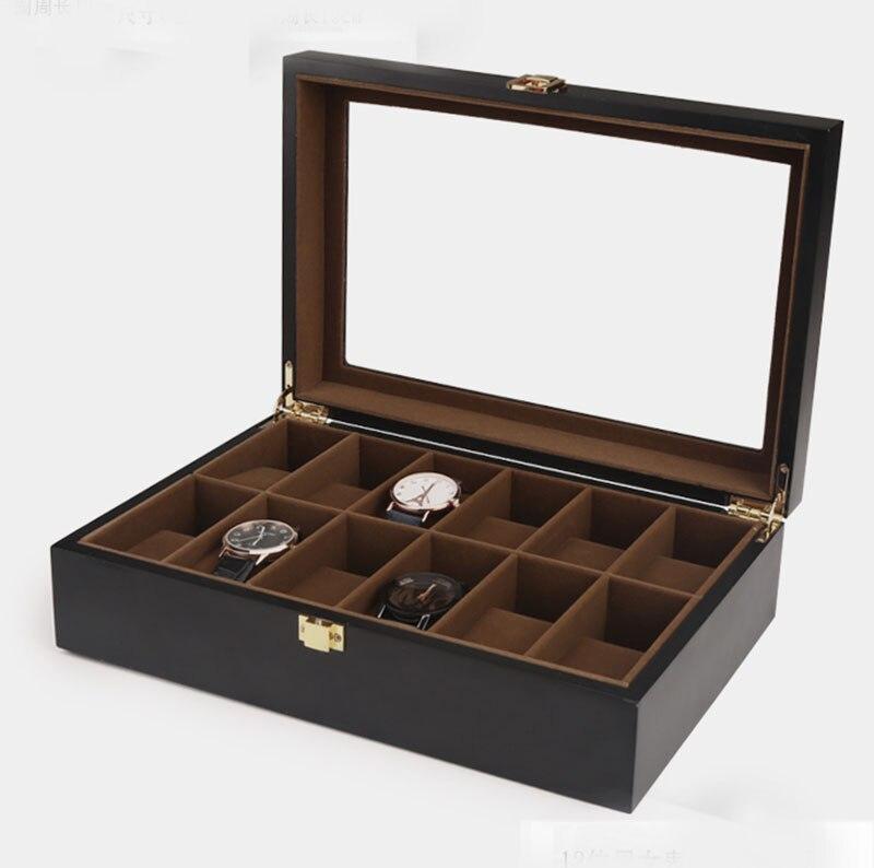 Boîte Montre Bois Velours 12 Slots