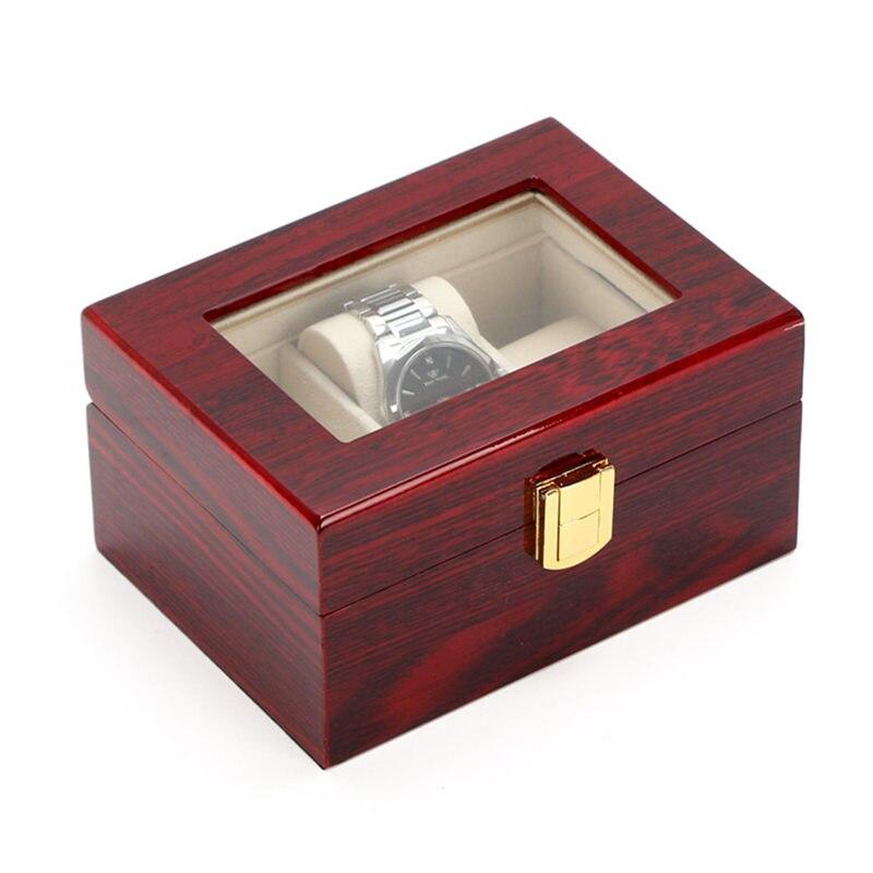 Boîte Montre Bois Rouge 3 Slots Piano