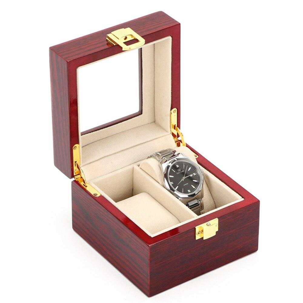 Boîte Montre Bois Rouge 2 Places Luxe