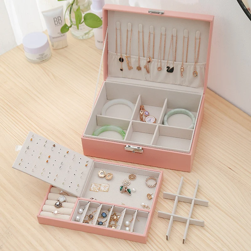 Boîte à Bijoux Velours Tiroirs Moderne 80 Emplacements