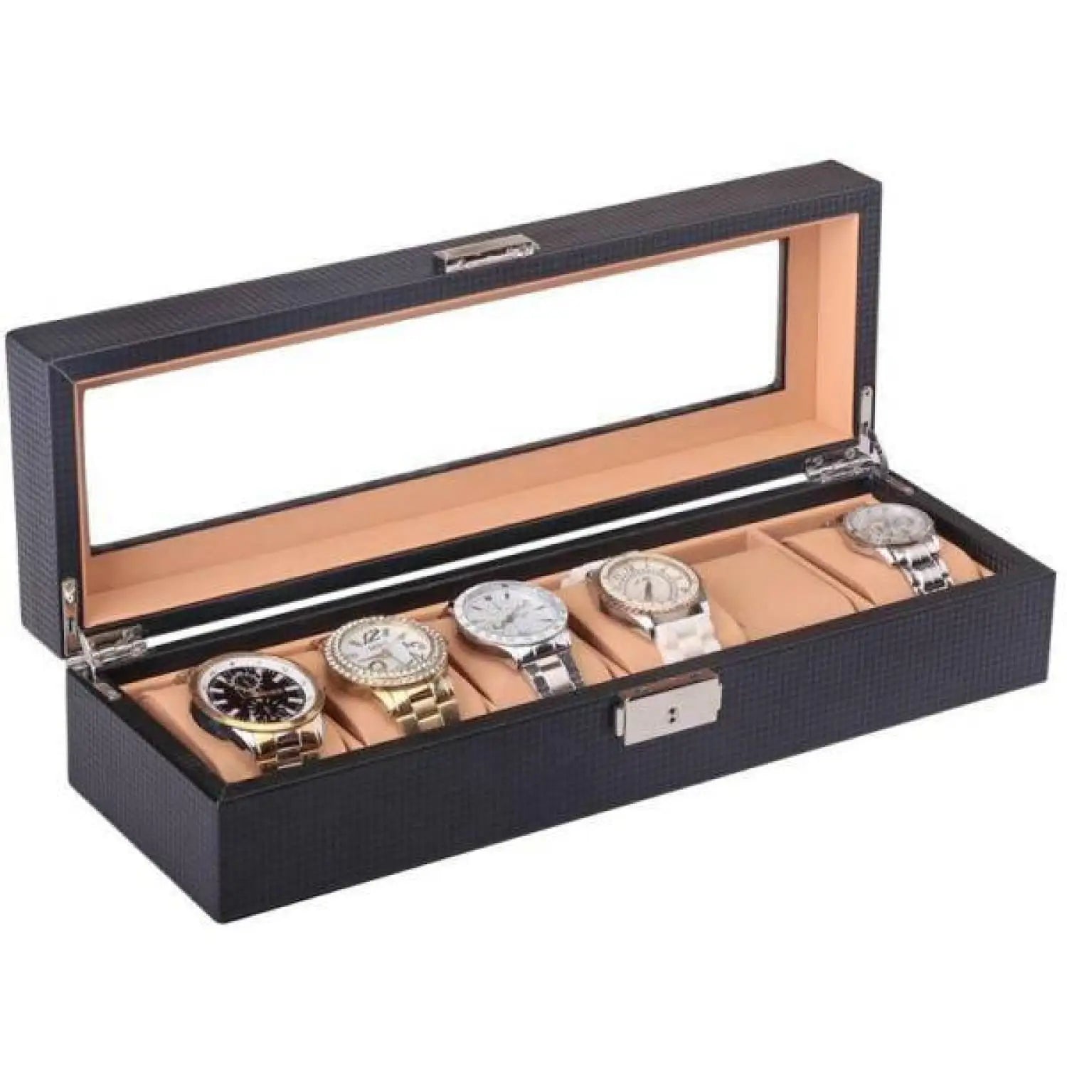 Boîte Montre Plastique Carbone Noir ShadowVault