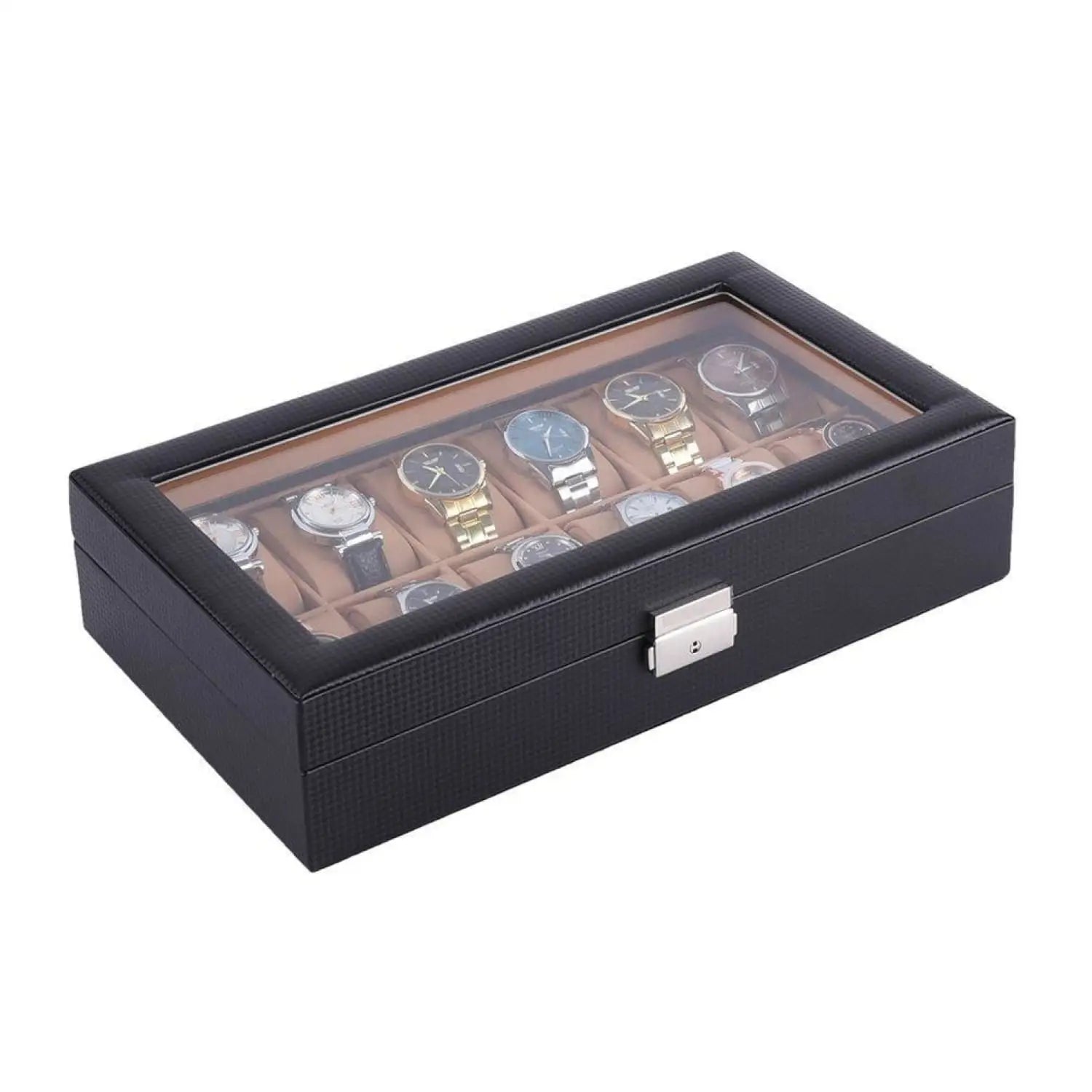 Boîte Montre Plastique Carbone Noir ShadowVault