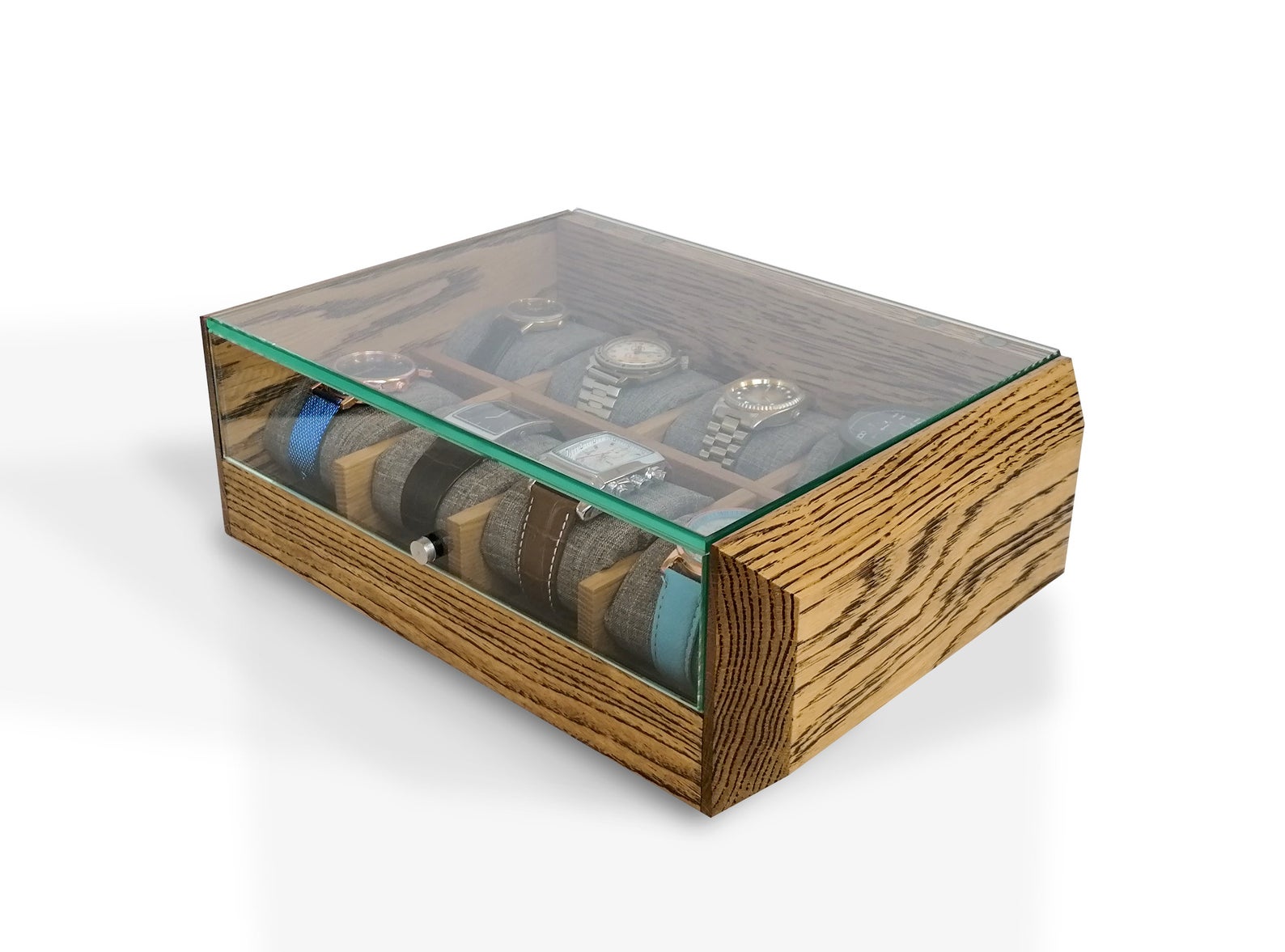 Boîte Montre Bois Chêne 8 Places Personnalisable
