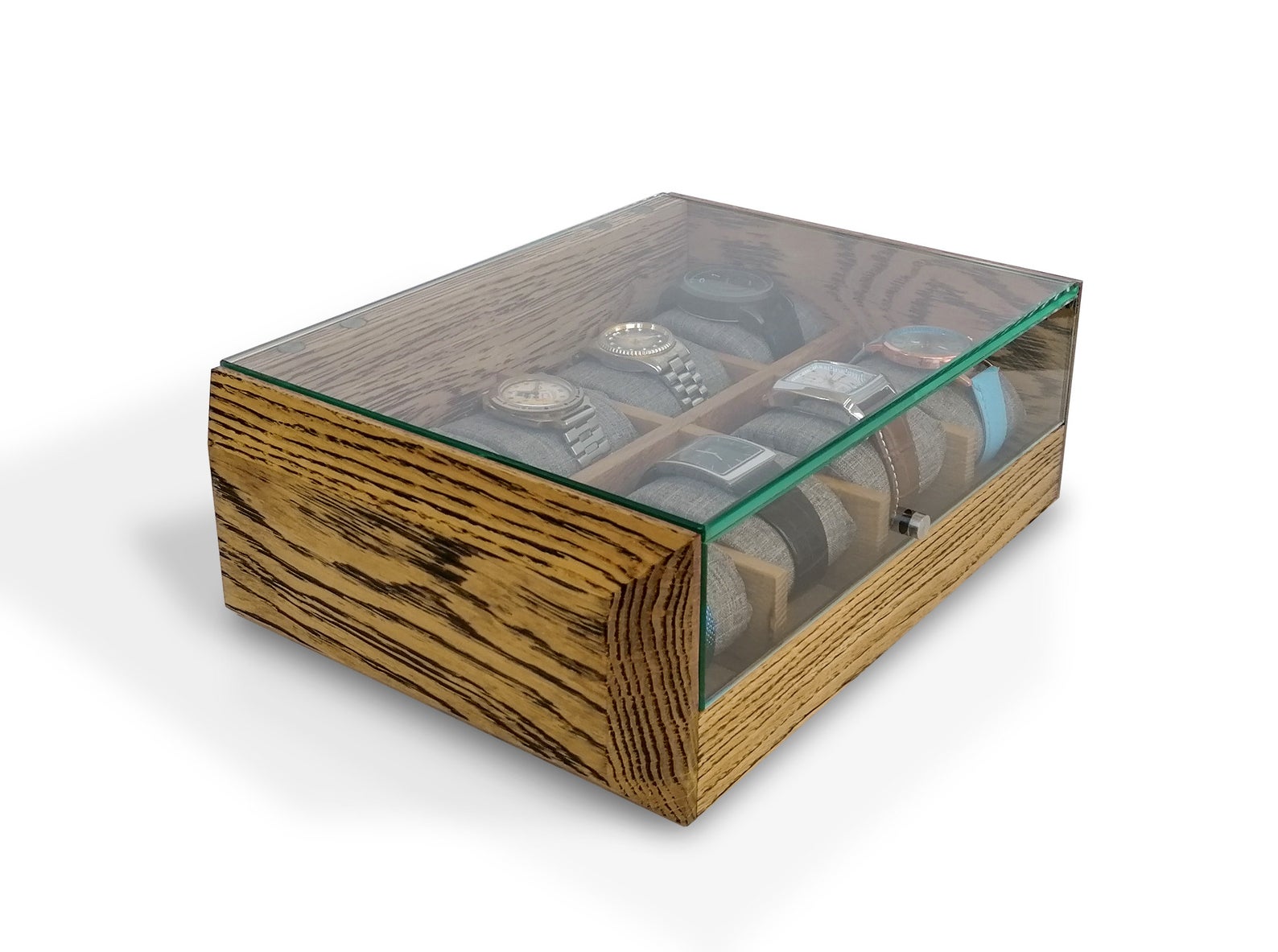 Boîte Montre Bois Chêne 8 Places Personnalisable