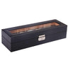 Boîte Montre Fibre Carbone Noir 6 Slots Cuir