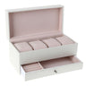 Coffret Montre Cuir 4 Slots Tiroir Rangement