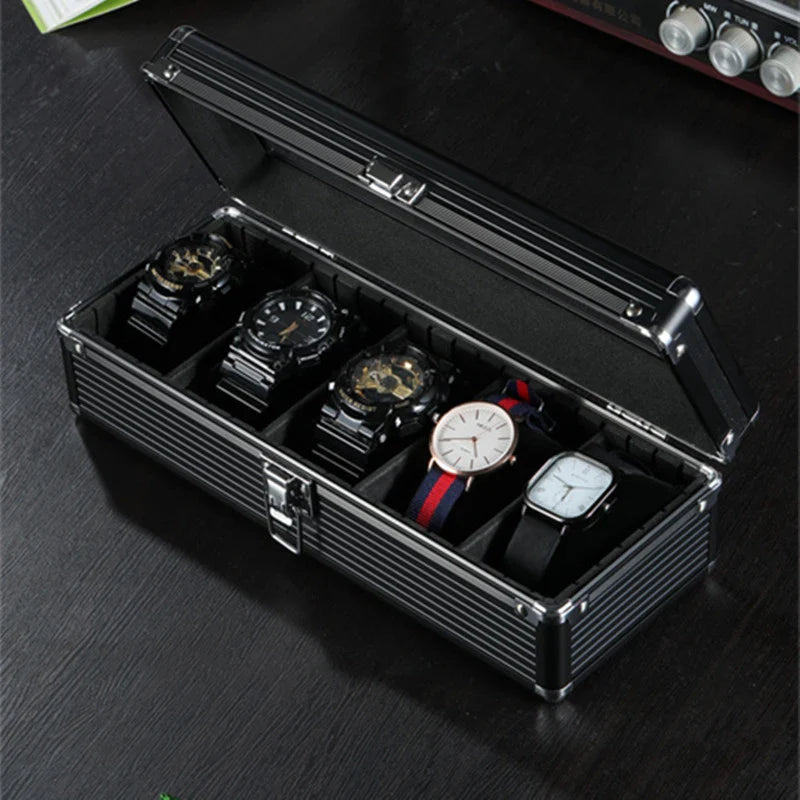 Boîte Montre Métal Aluminium 5 Places Rigide