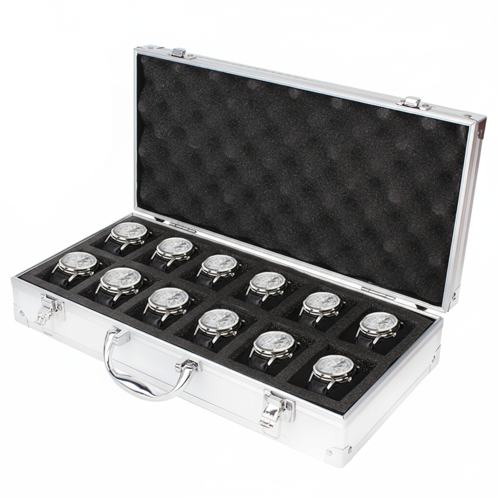 Boîte Montres Métal Aluminium 18 Emplacements