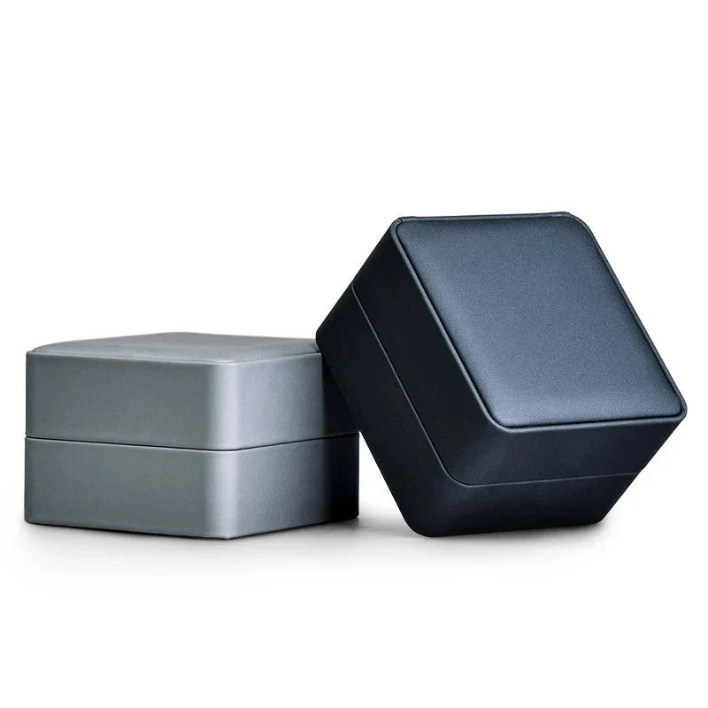 Boîte Montre Cuir Carrée Compacte Grise