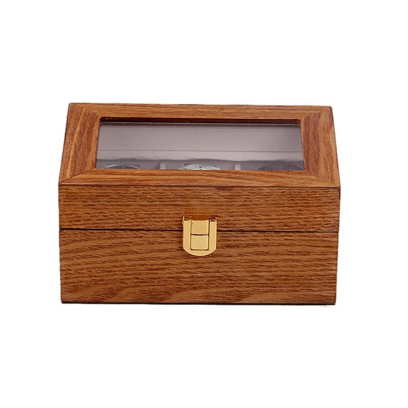 Boîte Montre Bois Verre 3 Places Luxe
