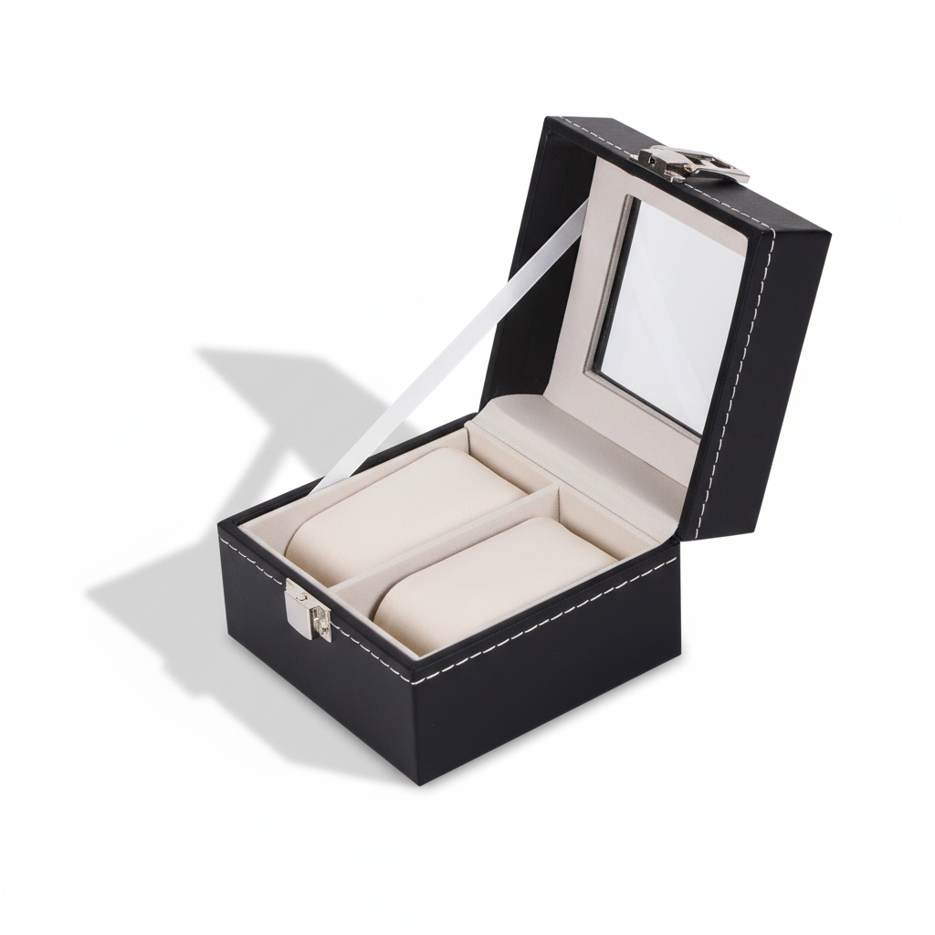 Boîte à Montres Beige Cuir 20 Emplacements