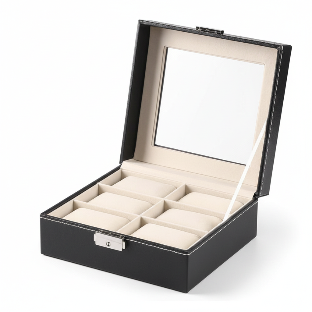 Boîte à Montres Beige Cuir 20 Emplacements
