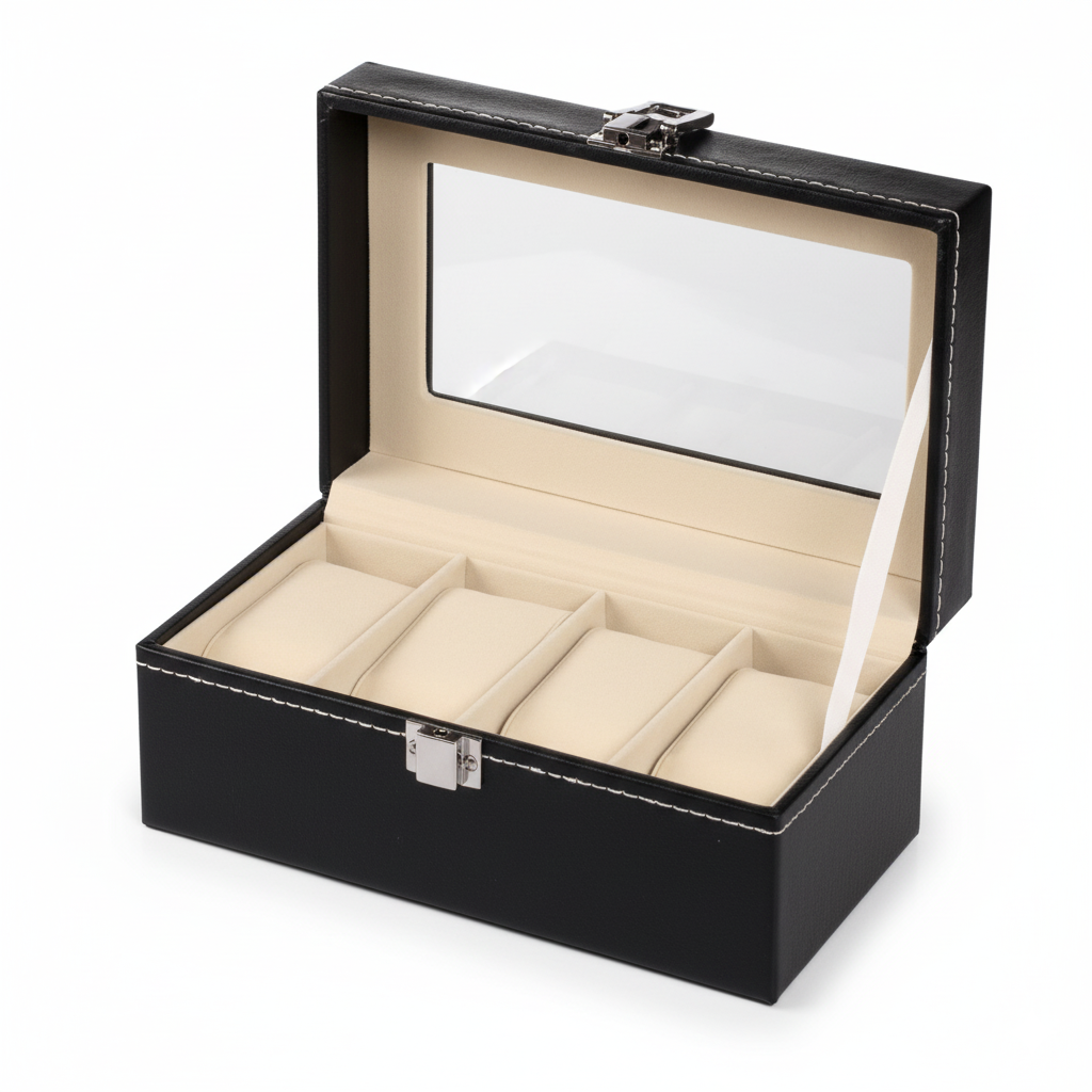 Boîte à Montres Beige Cuir 20 Emplacements