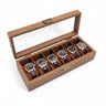 Boîte Montres Bois Noyer Vitrine Table