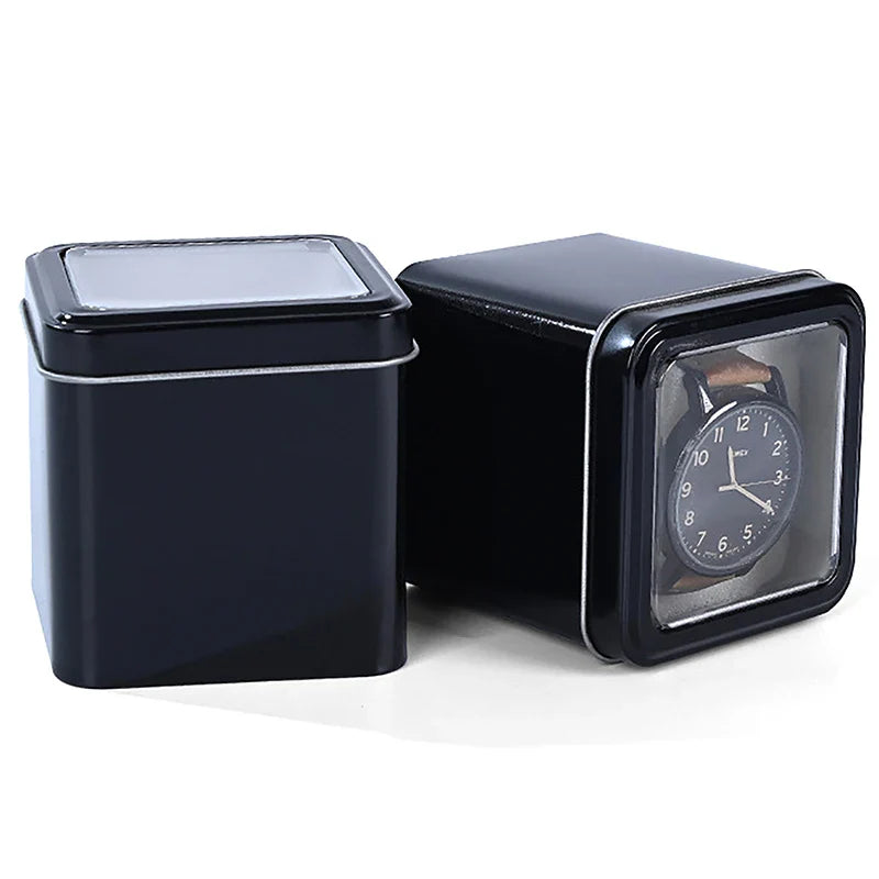Boîte Montre Métal Fenêtre Transparente