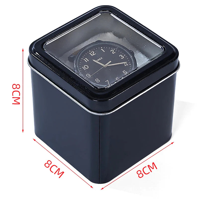 Boîte Montre Métal Fenêtre Transparente