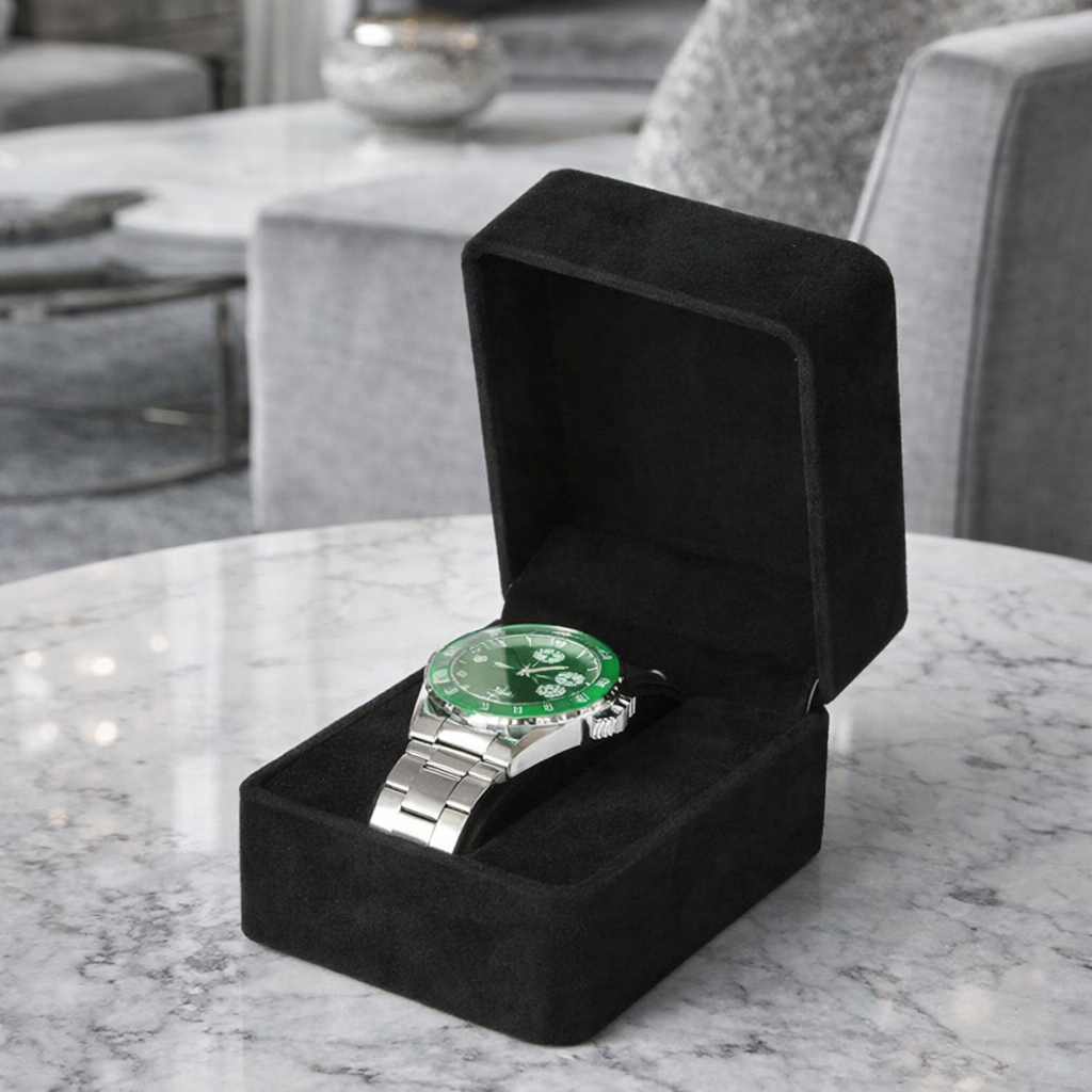 Boîte Montre Velours Coins Arrondis Premium