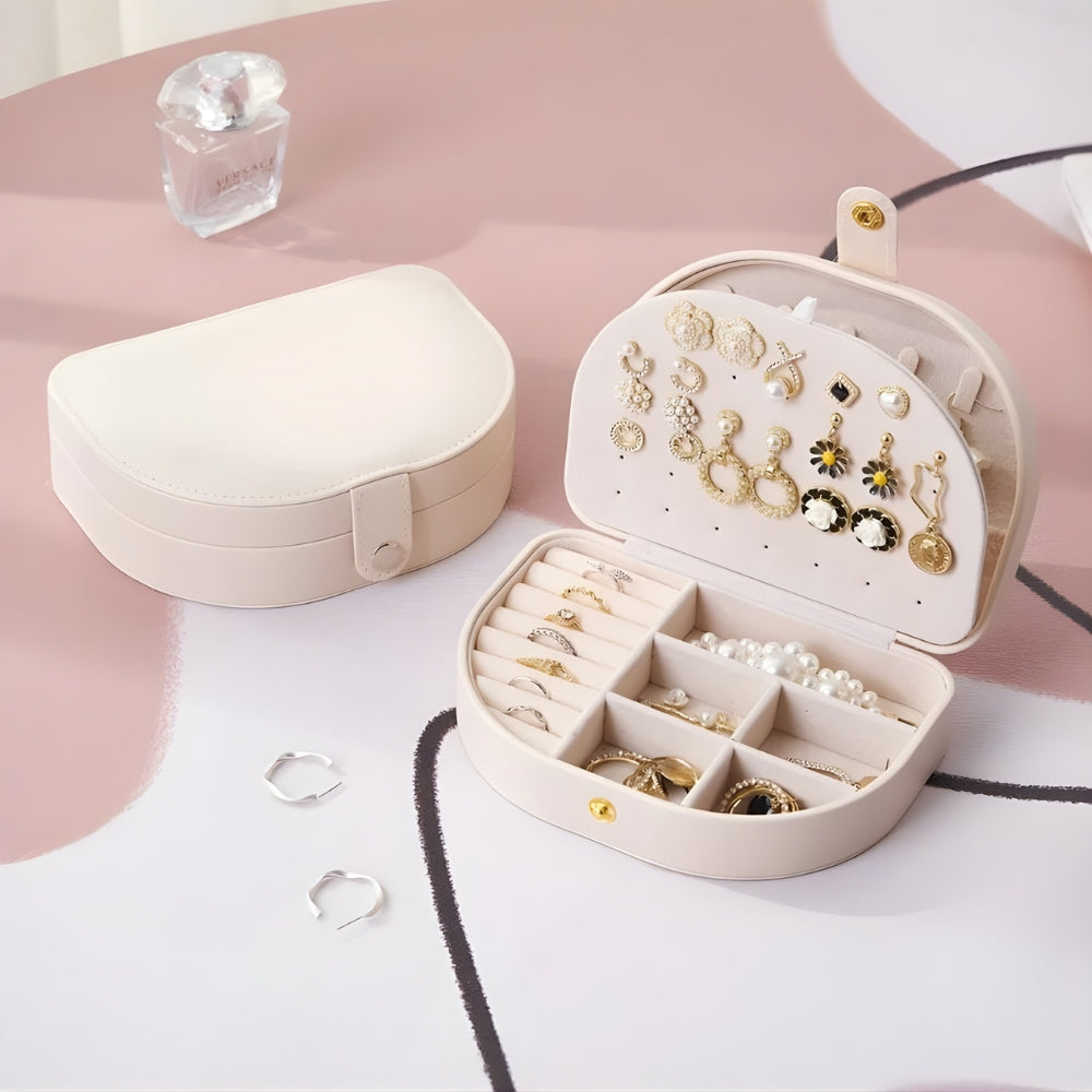 Boîte Bijoux Cuir Voyage Marron Premium