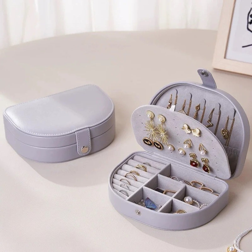 Boîte Bijoux Cuir Voyage Marron Premium