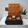 Boîte Montre Cuir Noir Velours Camel