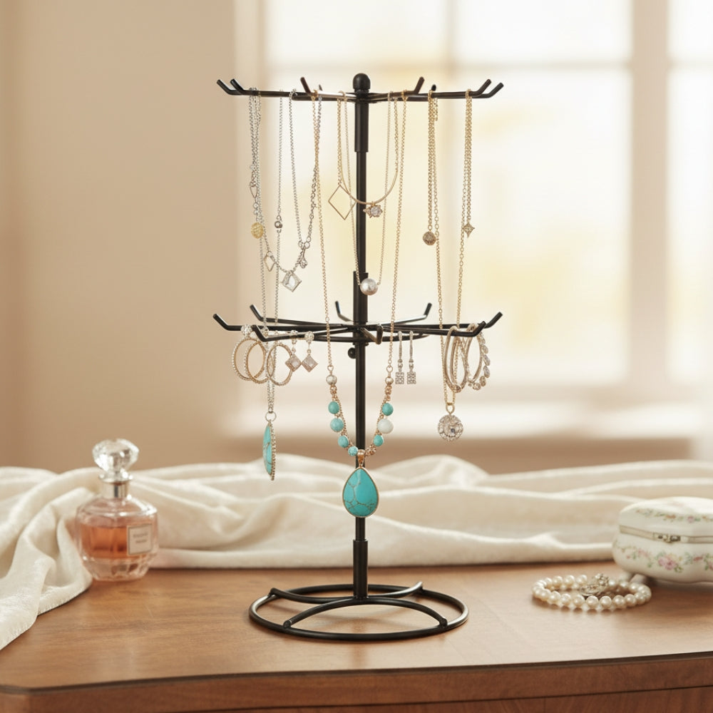 Présentoir Collier Métal Rotatif 360 Degrés