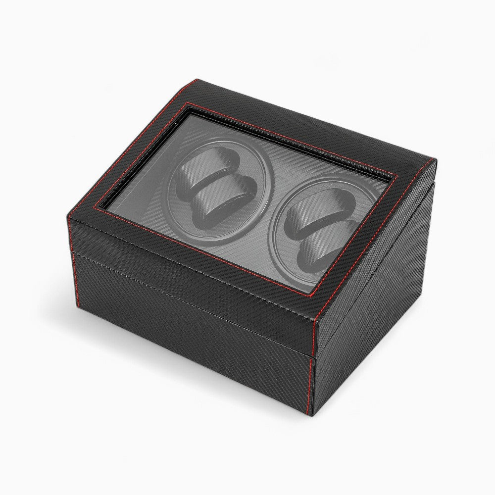 Boîte à Montres Automatique Carbone Noir Double