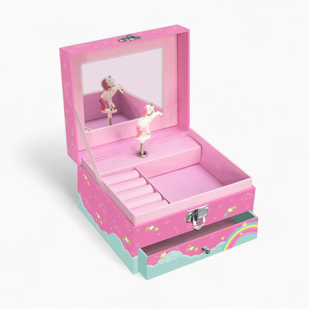 Boîte à Bijoux Musicale Licorne Rose Enfant