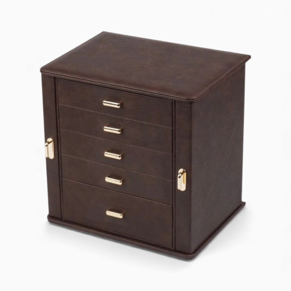 Boîte Bijoux Cuir Multi Tiroirs Grande
