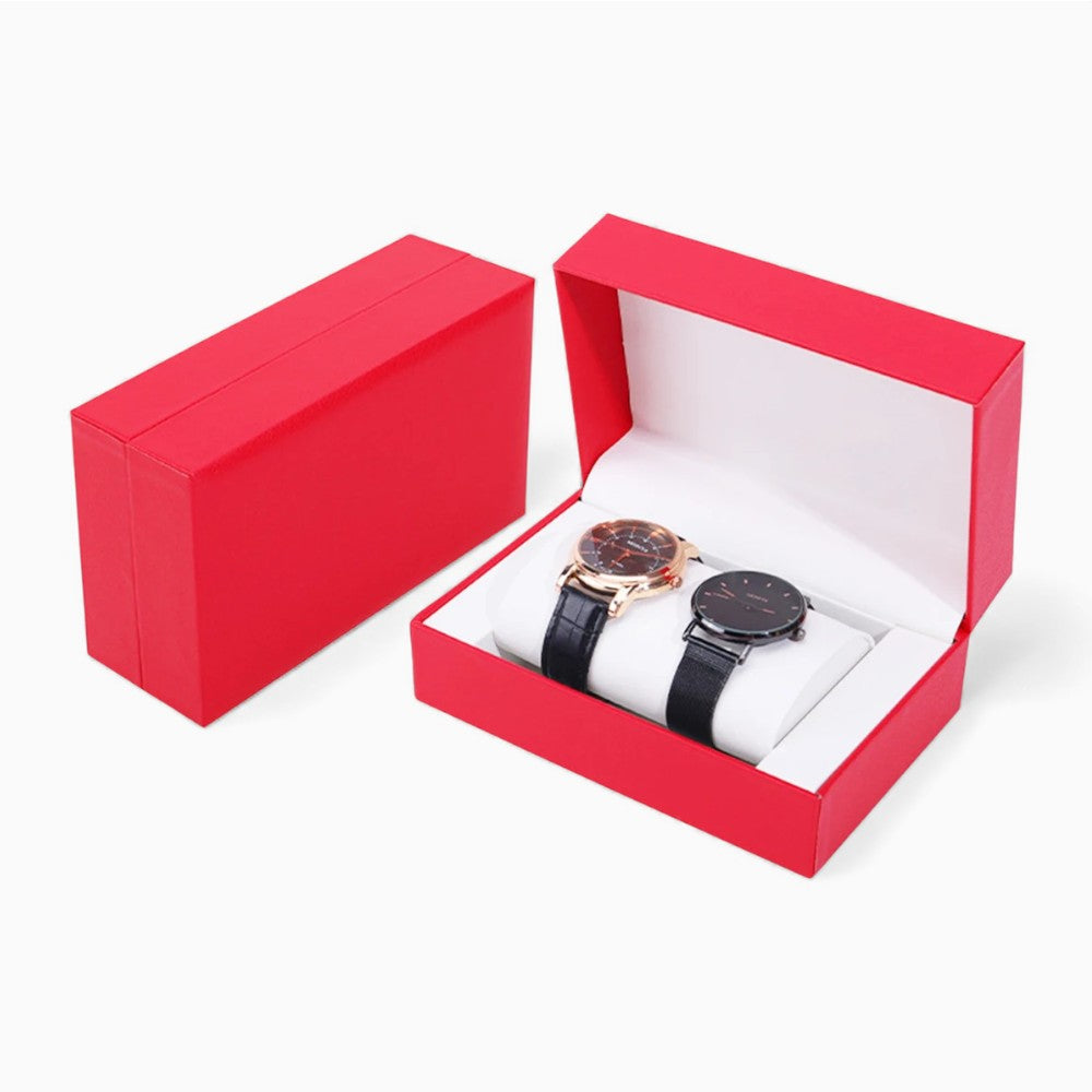 Boîte Montres Cuir Velours 2 Places