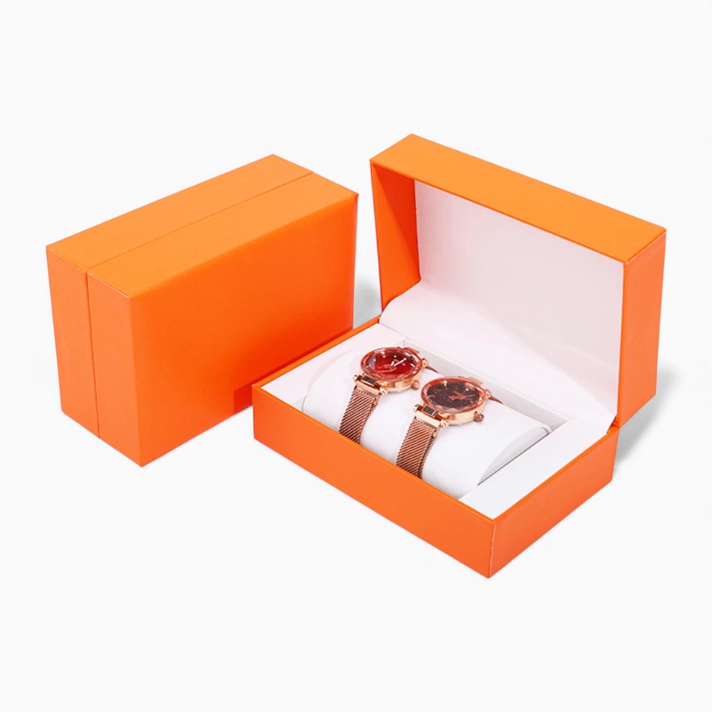 Boîte Montres Cuir Velours 2 Places