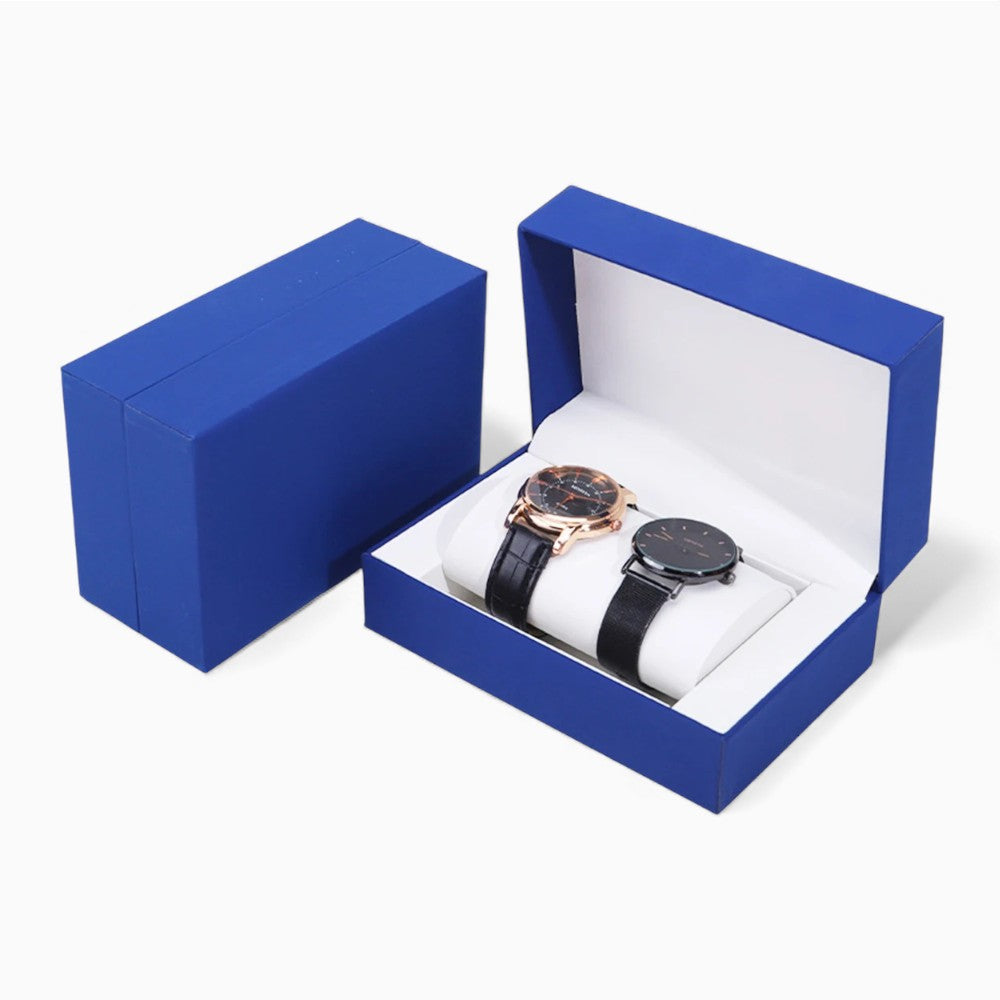 Boîte Montres Cuir Velours 2 Places