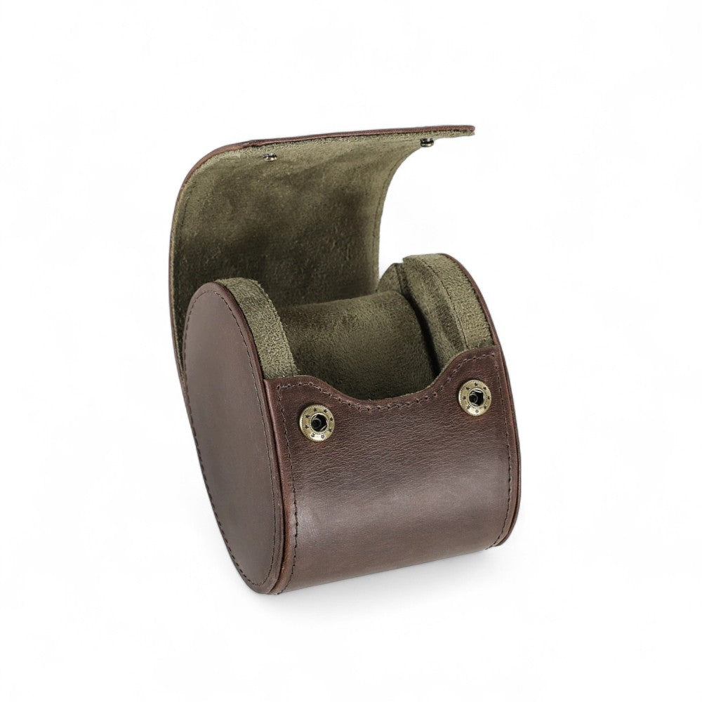 Étui Montre Rétro Cuir Marron 8 Slots