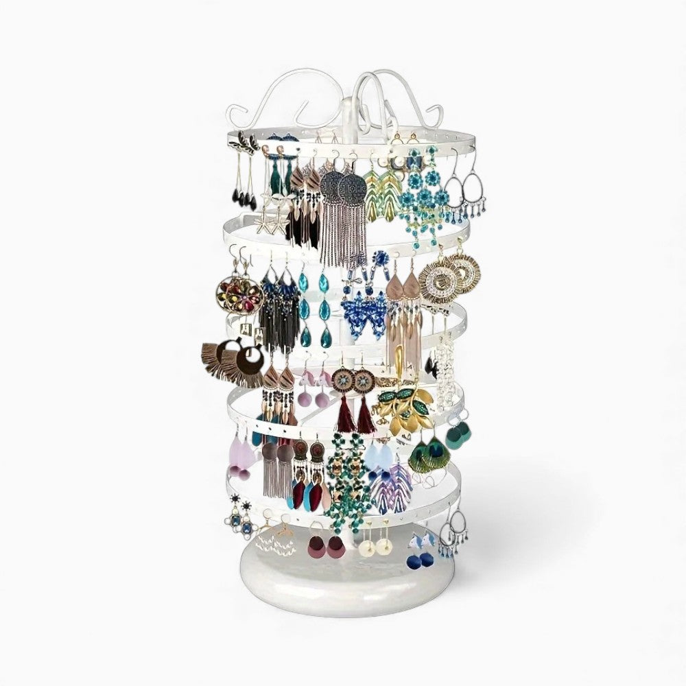Présentoir Boucles d'Oreilles Rotatif Métal 4 Niveaux