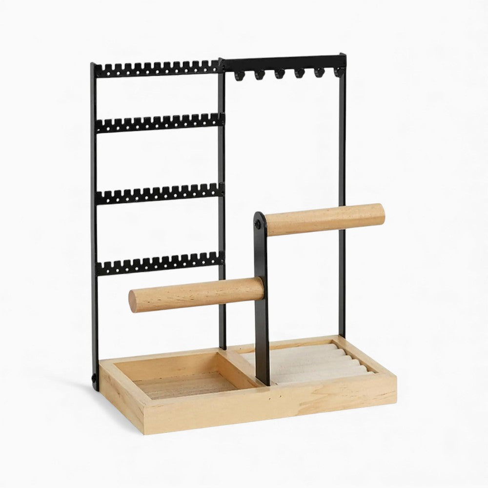 Présentoir Bijoux Bois Métal Multi-Niveaux