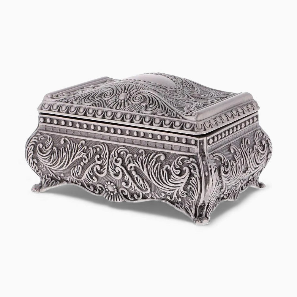 Boîte Bijoux Métal Sculpté Gothique Velours