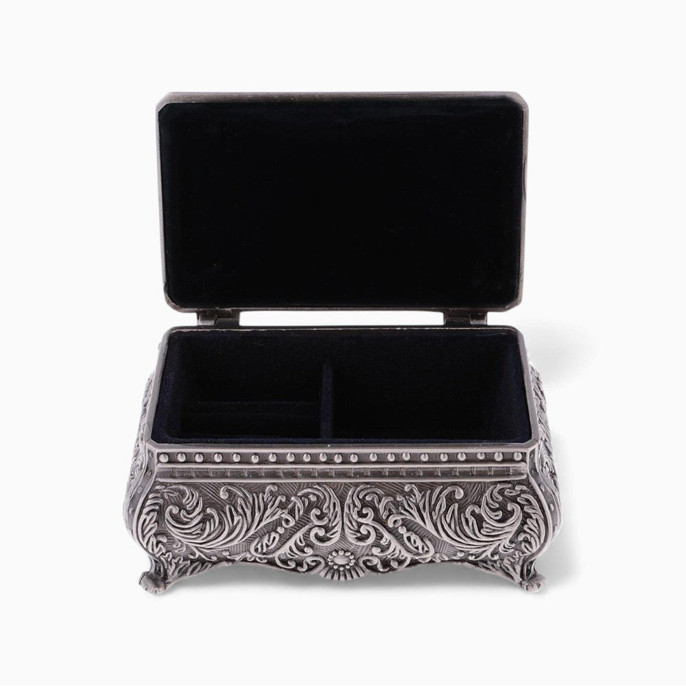 Boîte Bijoux Métal Sculpté Gothique Velours