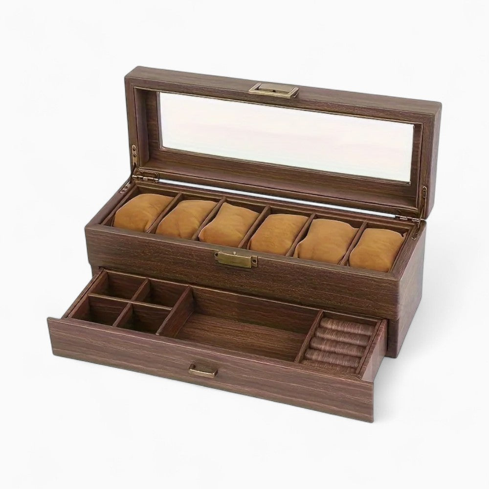 Coffret Montres Bijoux Bois Vintage Tiroirs