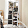 Boîte Bijoux Rotative LED Blanc Miroir Pied