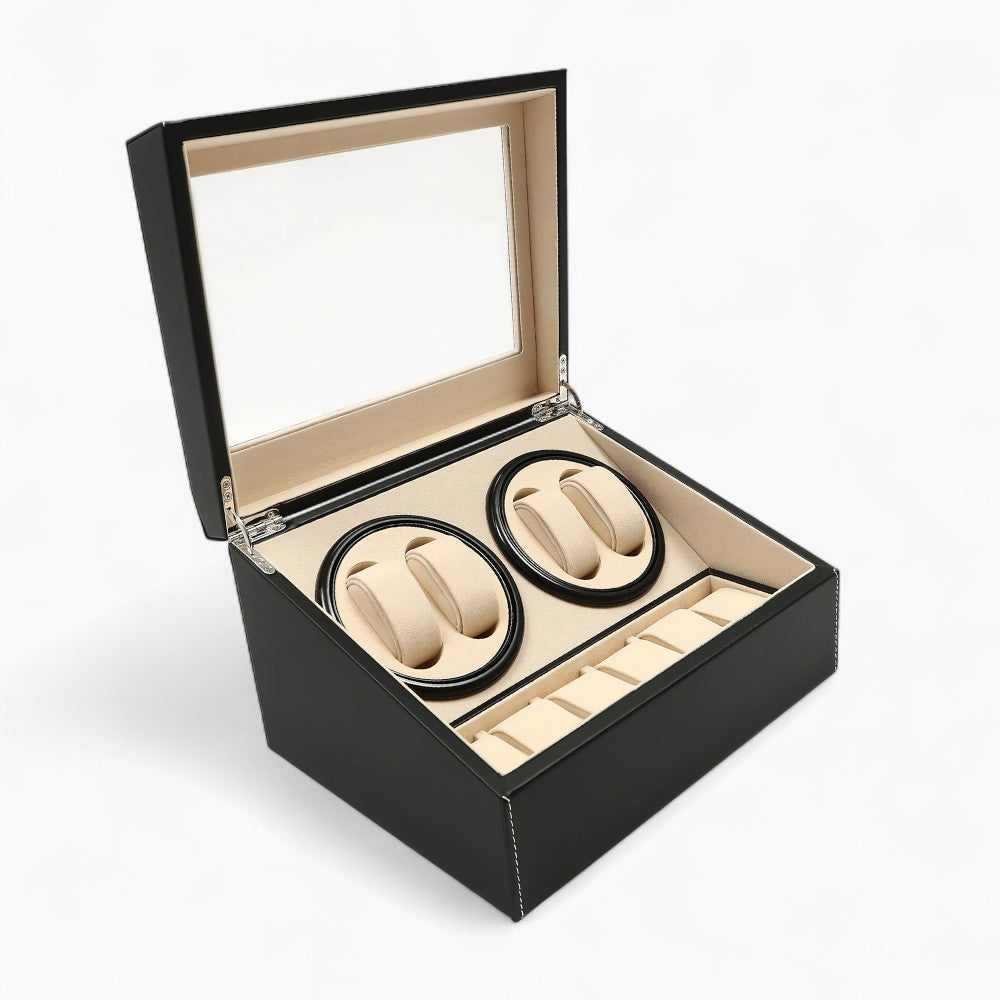Coffre Fort Montre Cuir 2 Remontoirs Automatique