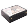 Boîte Montre Fibre Carbone Noir 10 Slots Glissière